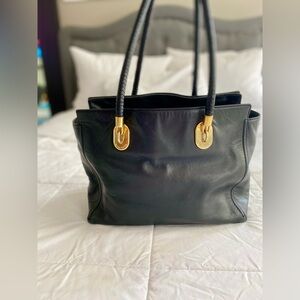 Cole Hann Leather Purse with gold accessories and braided straps!